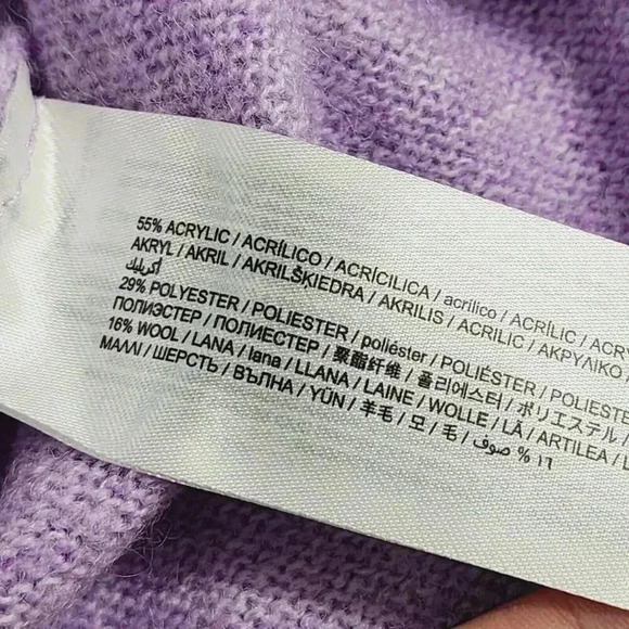 MNG Wool Blend Womens Lavender Crewneck Sweater Large 16PT - Picture 6 of 7